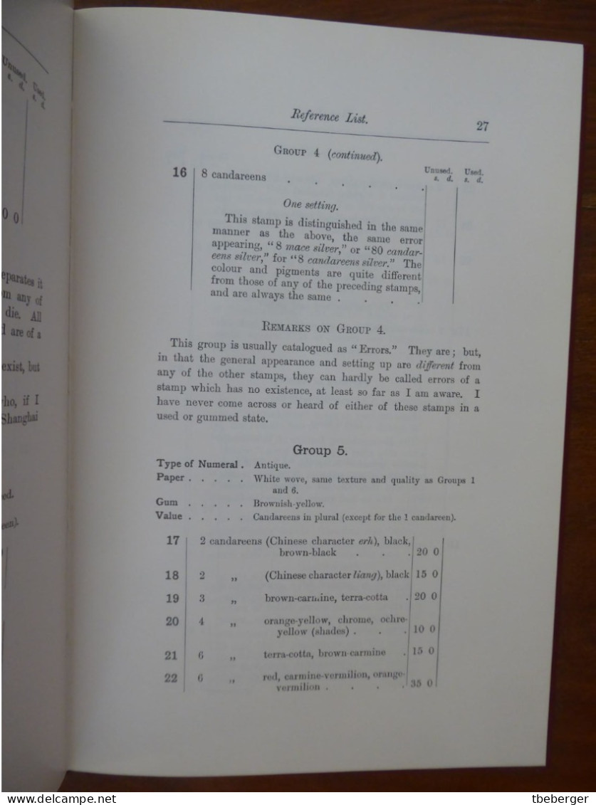 China: Thornhill, W.B.; Shanghai, Stanley Gibbons Philatelic Handbooks, 1895 Reprinted In 1998 - Filatelia E Historia De Correos