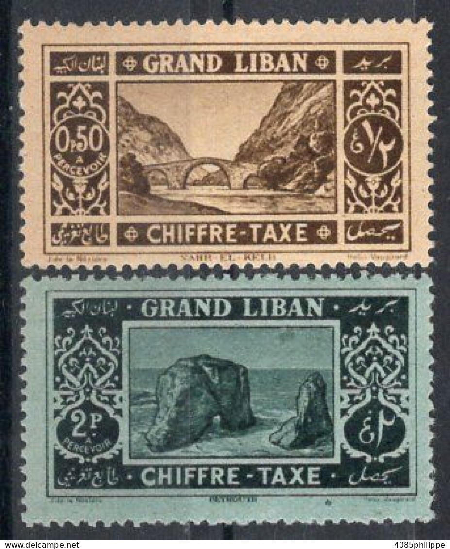 Grand Liban  Timbres-Taxe N°11* & 13* Neufs Charnière TB Cote : 3.00 € - Strafport