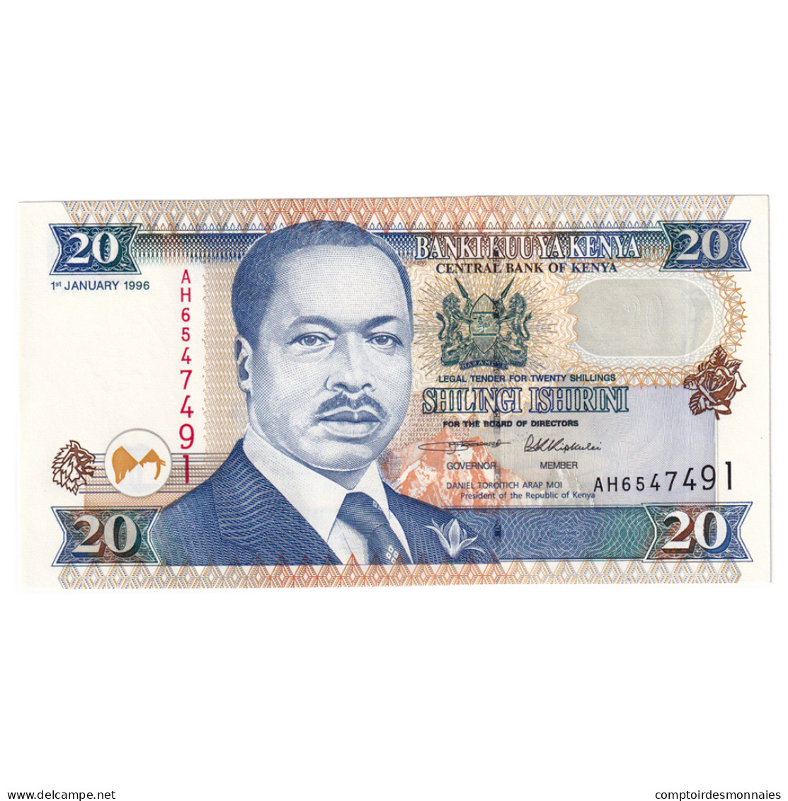 Billet, Kenya, 20 Shillings, 1996, 1996-01-01, KM:35a2, NEUF - Kenya