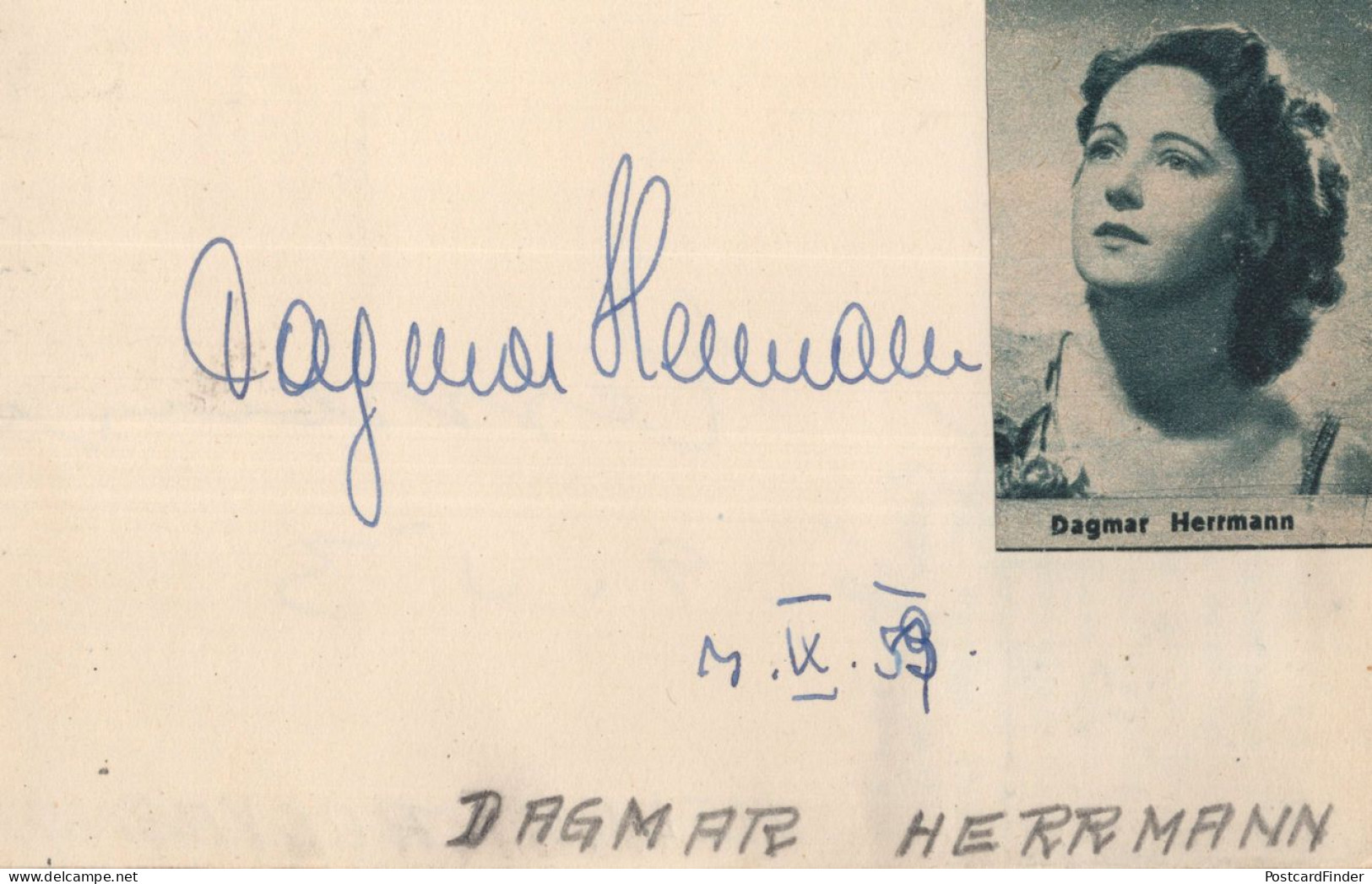 Helge Rosvaenge Danish Opera Tenor Dagmar Herrmann Slovakia Autograph - Singers & Musicians