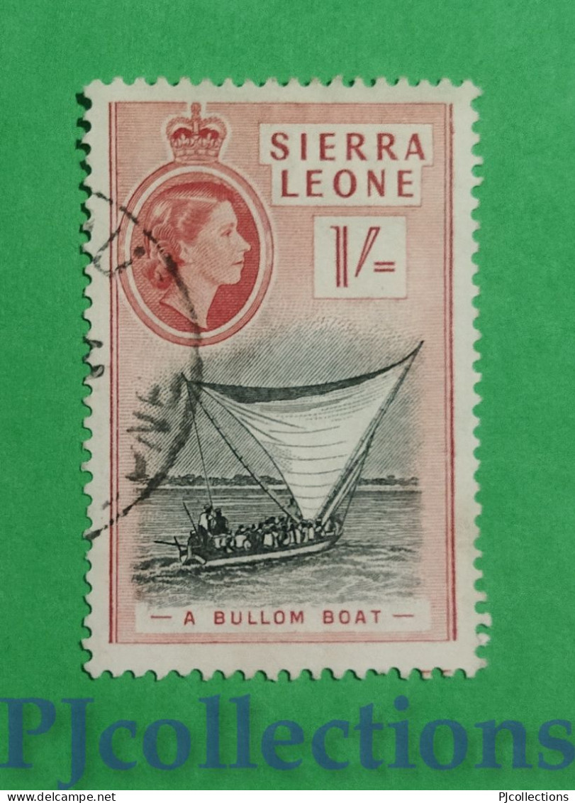 S556 - SIERRA LEONE 1956 BULLOM BOAT 1sh USATO - USED - Sierra Leone (...-1960)