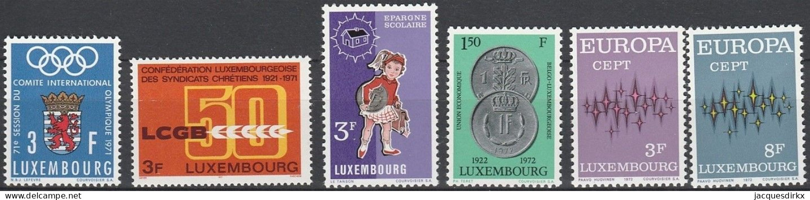 Luxembourg    .   Y&T     .    6 Timbres     .    **      .      Neuf Avec Gomme Et SANS Charnière - Neufs