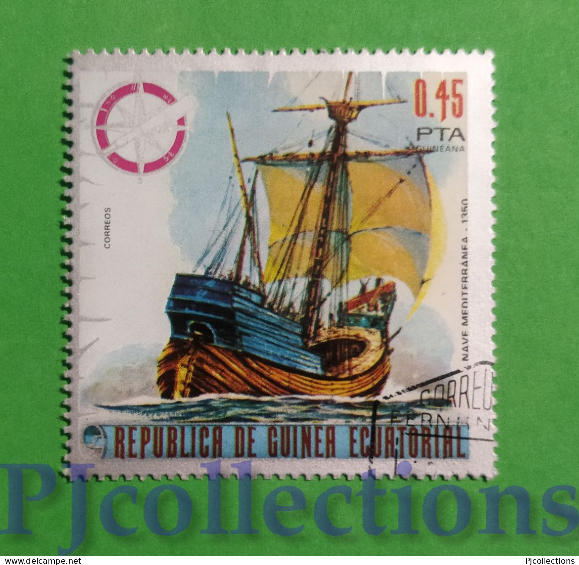 S560 - GUINEA EQUATORIALE 1975 NAVE ANTICA - ANCIENT SHIP 0,45pt USATO - USED - Guinée Equatoriale