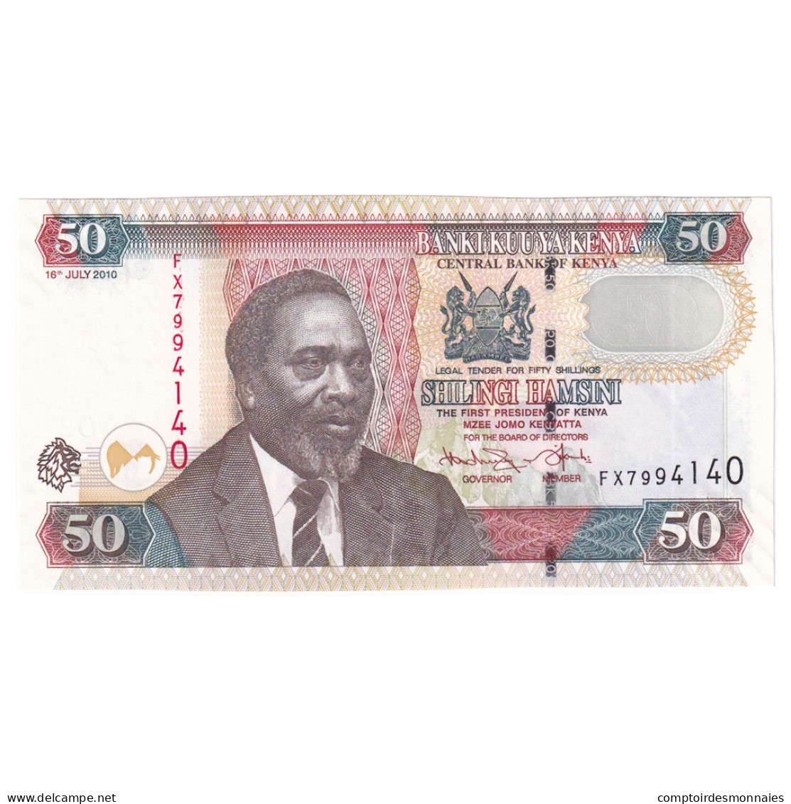 Billet, Kenya, 50 Shillings, 2010, 2010-07-16, KM:47e, NEUF - Kenya