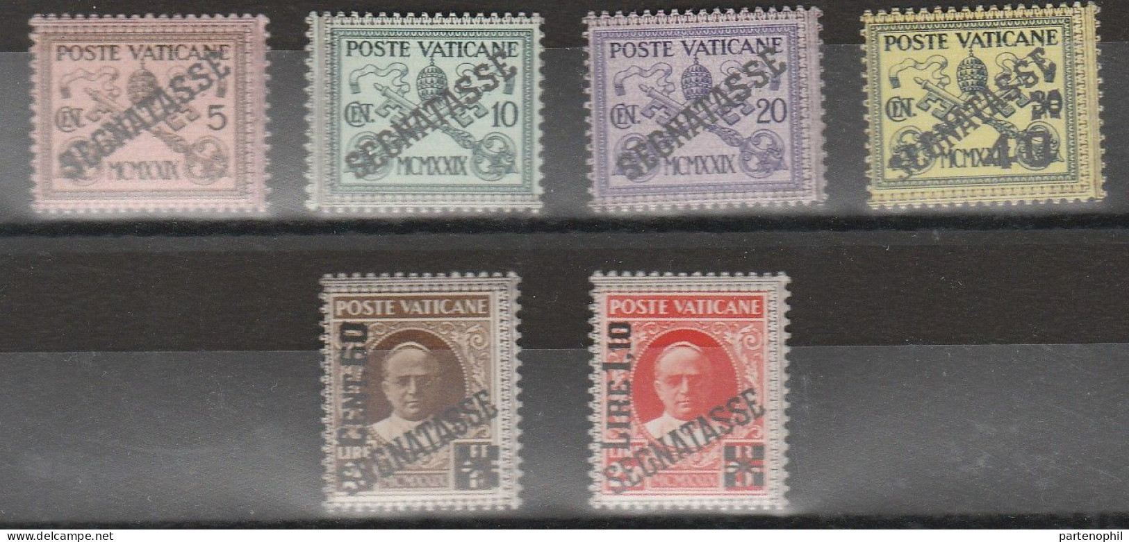 Lotto 422 Vaticano Segnatasse  Offri Ora! 1931 - La Serie Soprastampata N. 1/6. Cat. € 150,00. SPL MNH - Segnatasse