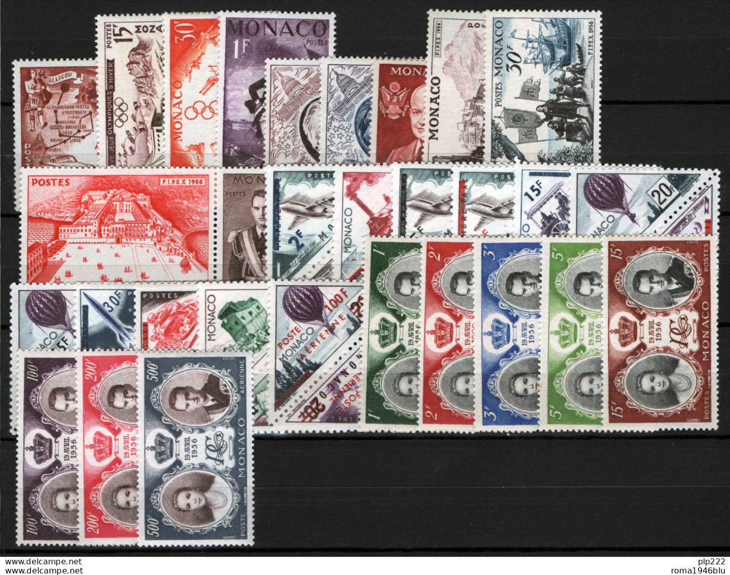 Monaco 1956 Annata Completa Con Posta Aerea  /Complete Year Set With Air Mail **/MNH VF - Años Completos