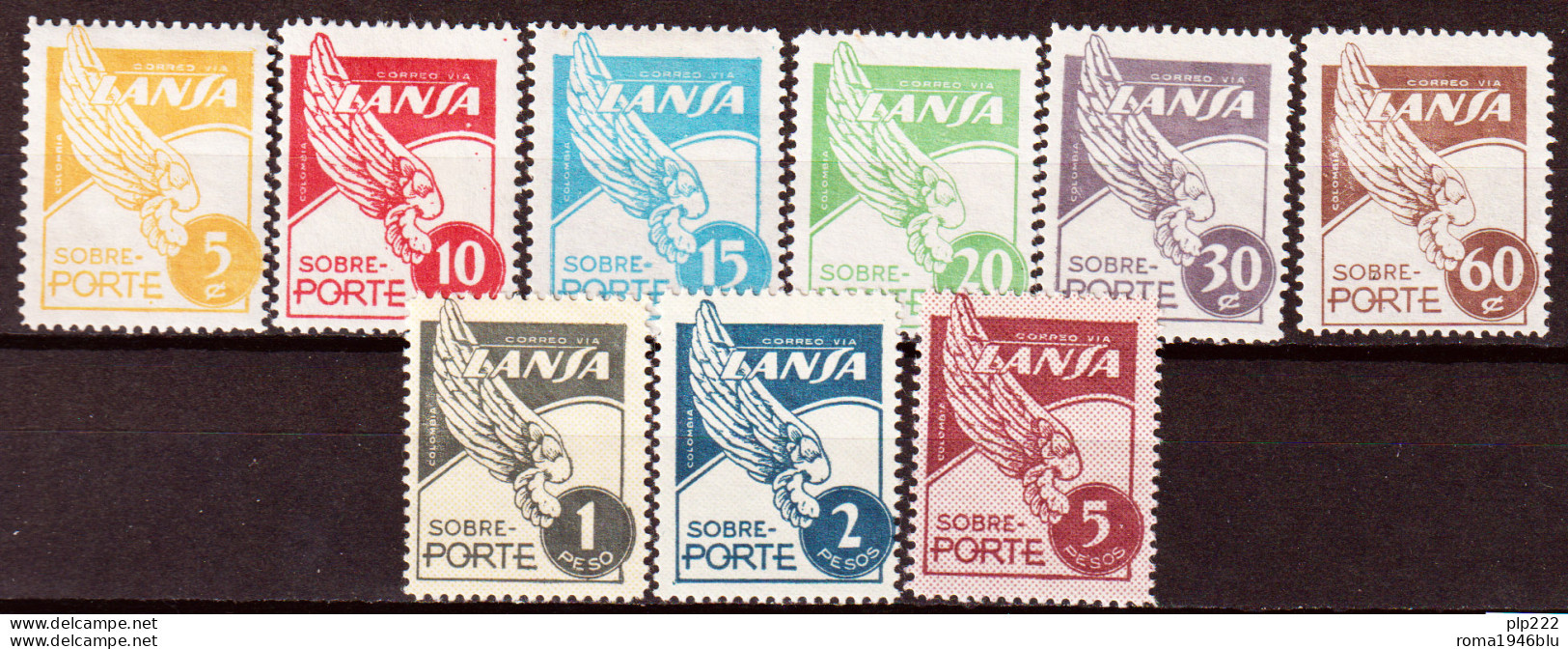 Colombia 1950 Posta Aerea Y.T.198/206 */MH VF/F - Colombia