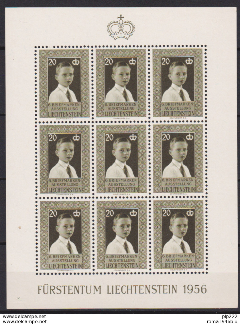 Liechtenstein 1956 Unif. 308 Minifoglio Di 9 **/MNH VF - Blocks & Sheetlets & Panes