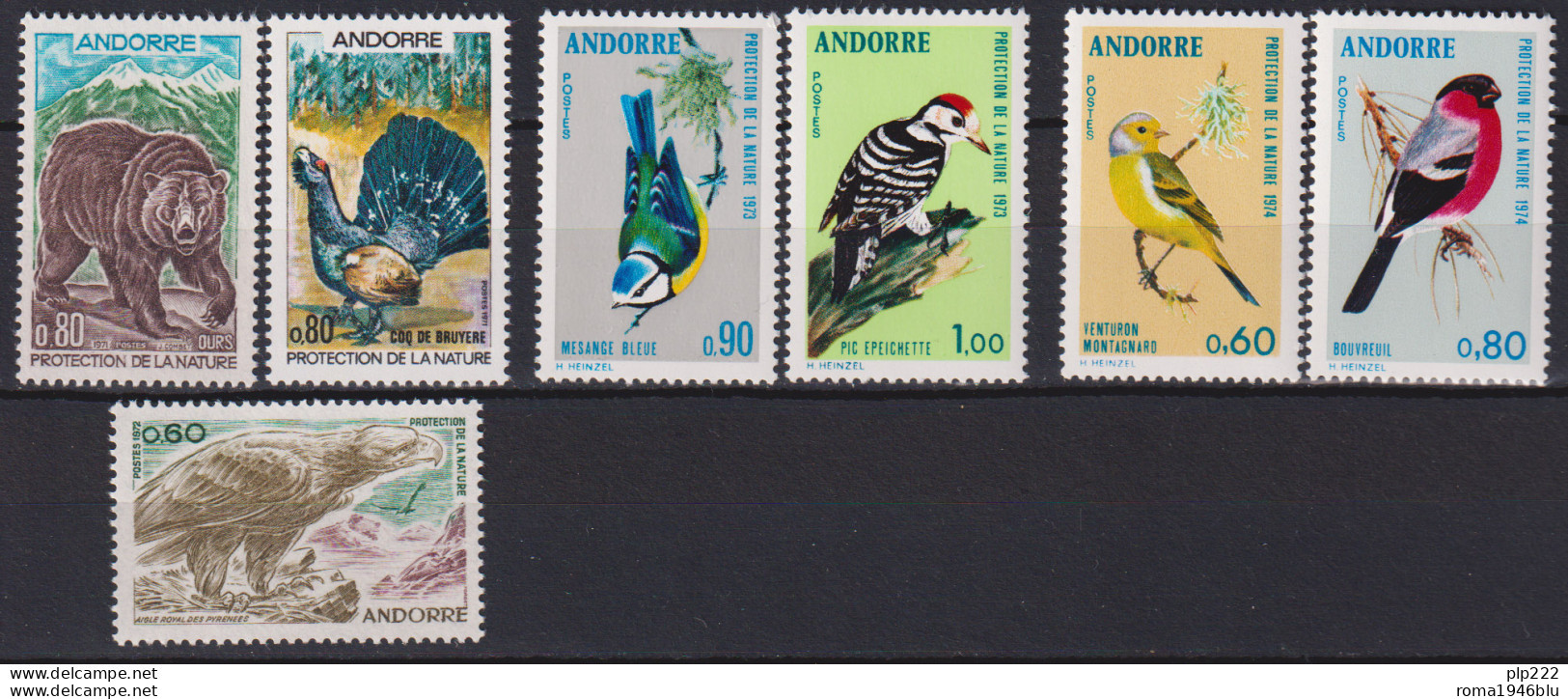 Andorra 1971/74 Protezione Natura 4 Emissioni **/MNH VF - Ungebraucht