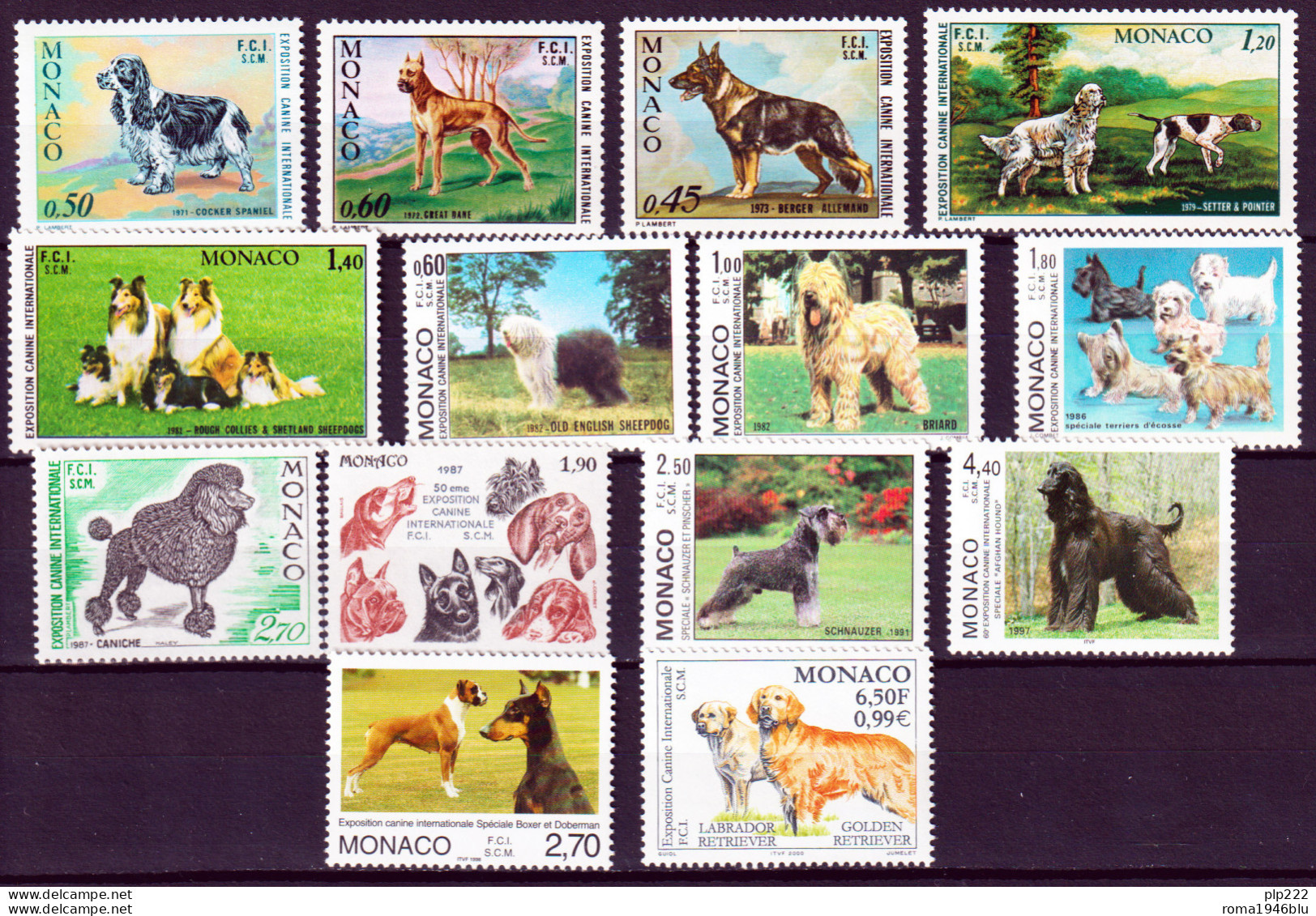 Monaco 1974/2000 Cani 14 Val. **/MNH VF - Chiens