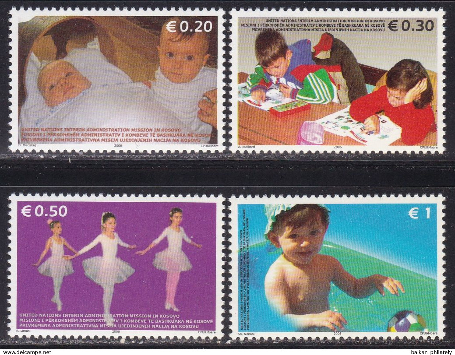 Kosovo 2006 Children Babies In School Child Ballet Dancers Playing UNMIK UN United Nations MNH - Unused Stamps