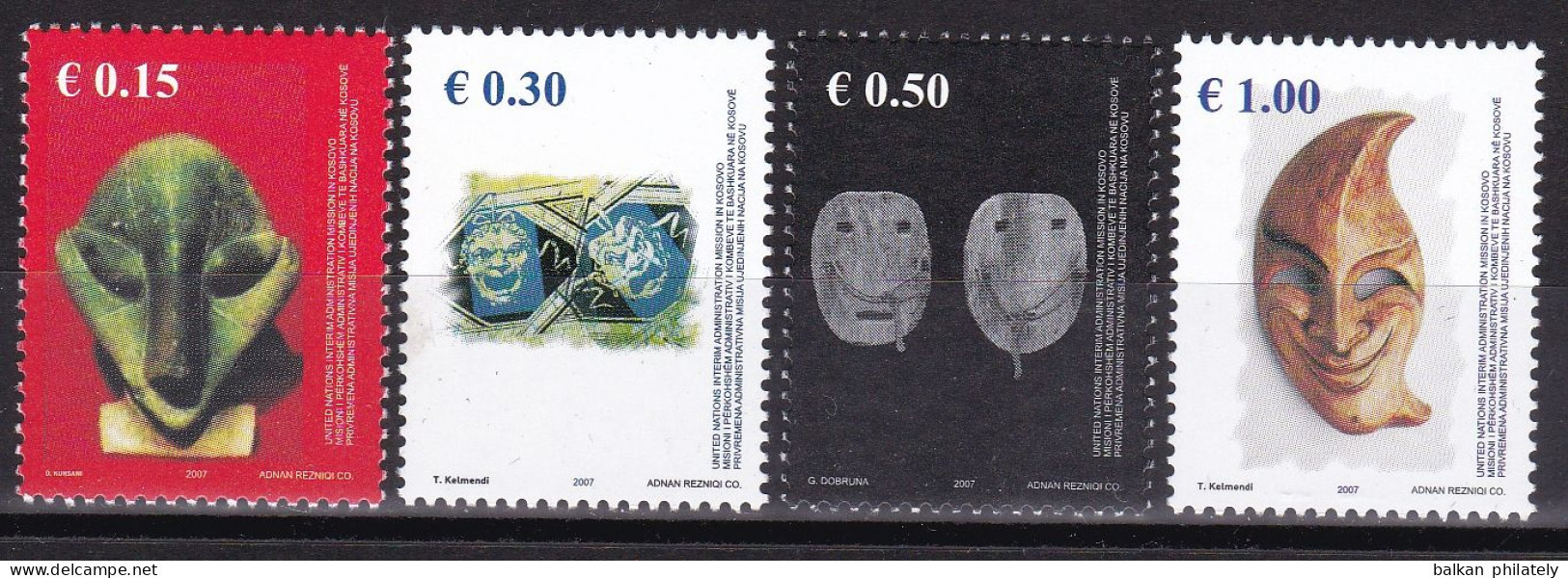 Kosovo 2007 Masks And Masquerades Art UNMIK UN United Nations MNH - Ongebruikt