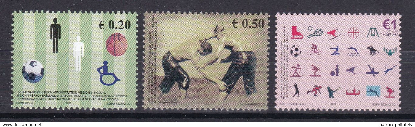 Kosovo 2007 Sports Basketball Football Disabled Persons Wrestling Tennis Cycling Equestrian UNMIK UN United Nations MNH - Nuevos