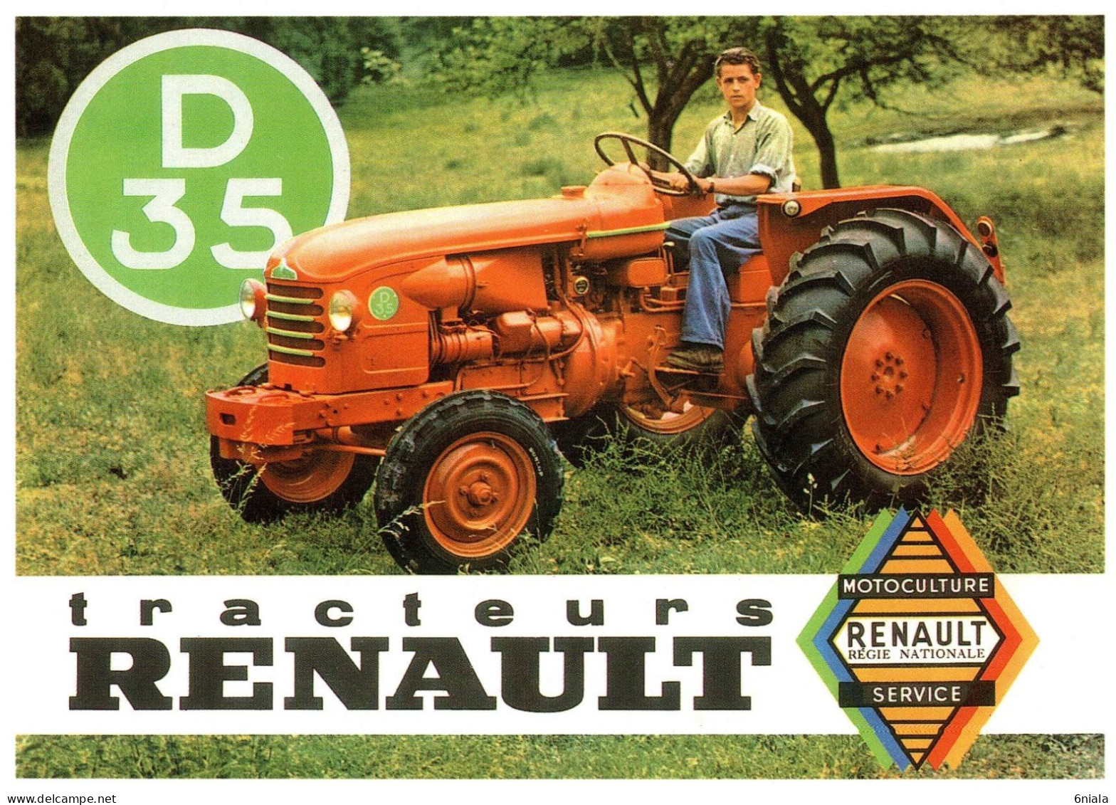 16842  RENAULT D 35   TRACTEUR Matériel Agricole N° 111  éditions Centenaire RENAULT MOTOCULTURE  (Recto Verso) - Tractores