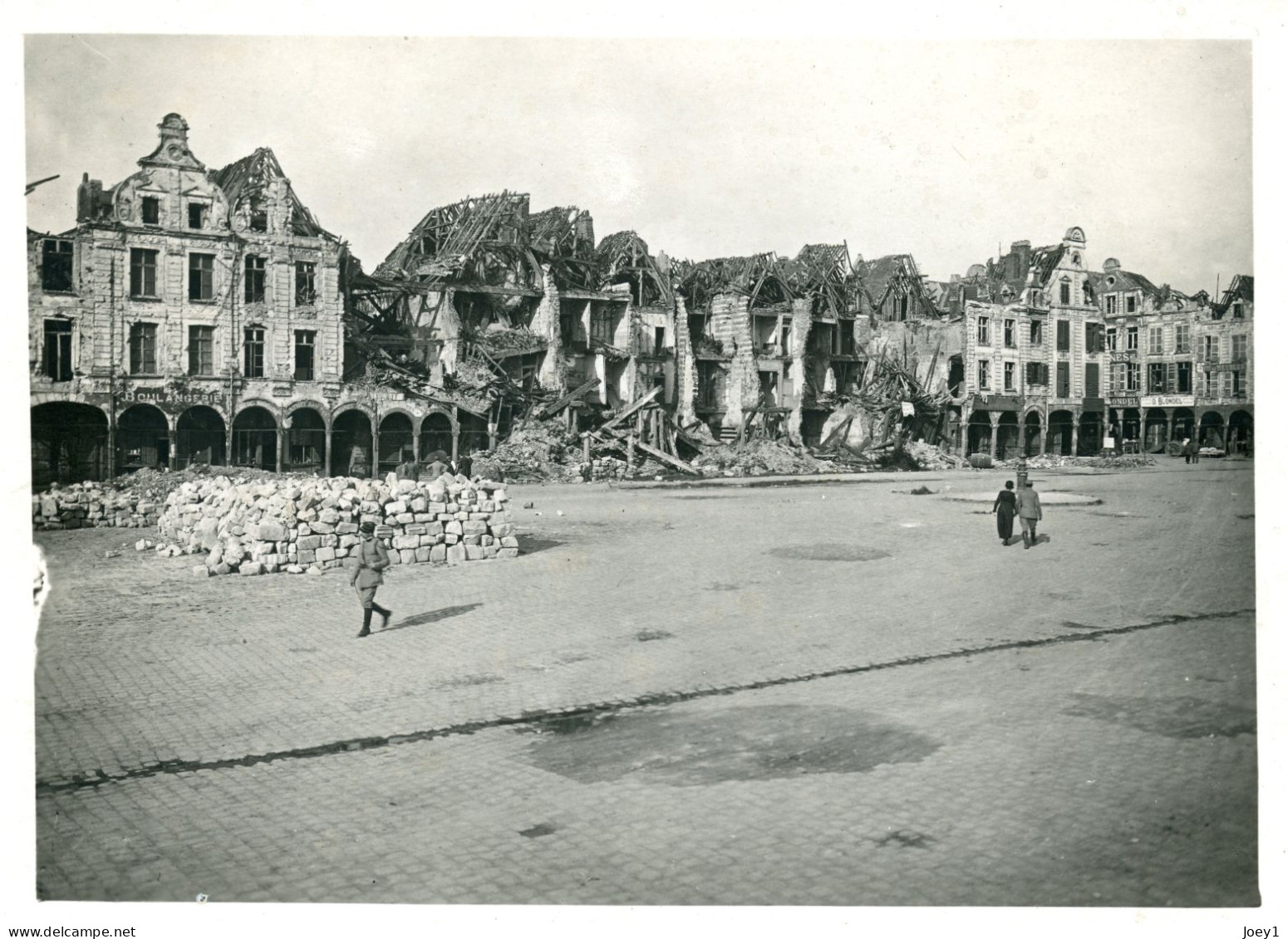 Arras Bombardé 1914,photo Vasse Rue Gambetta à Arras Format 13/18 - Guerre, Militaire