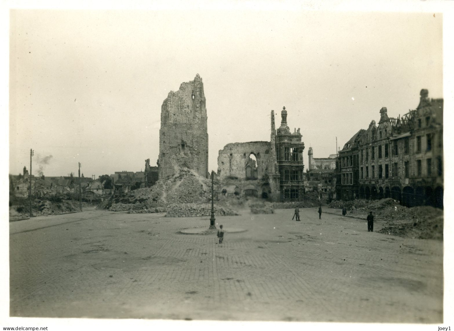 Arras Bombardé 1914,photo Vasse Rue Gambetta à Arras Format 13/18 - Krieg, Militär