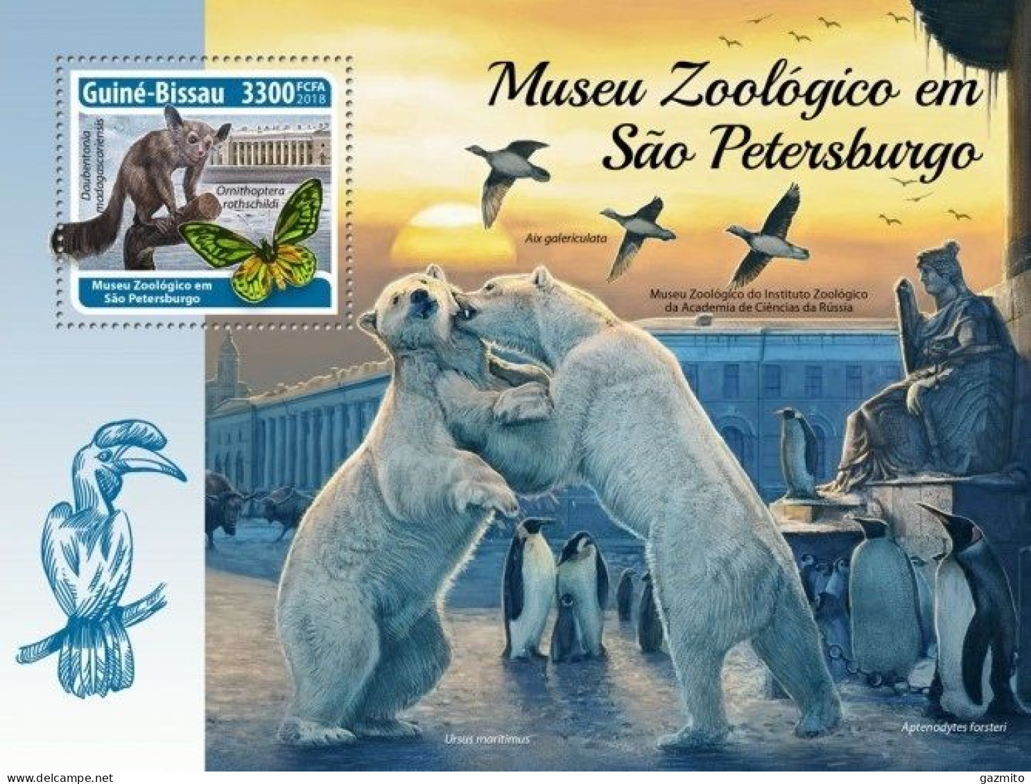 Guinea Bissau 2018, Animals, Saint Petersburg Zoo, Polar Bear, Penguin, BF - Aigles & Rapaces Diurnes