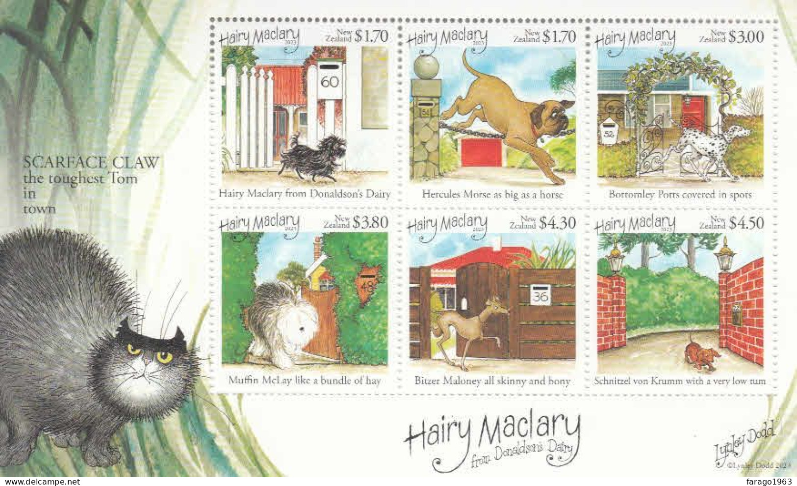 2023 New Zealand Hairy Maclary Dogs Children's Literature  Souvenir Sheet MNH @ BELOW FACE VALUE - Ongebruikt