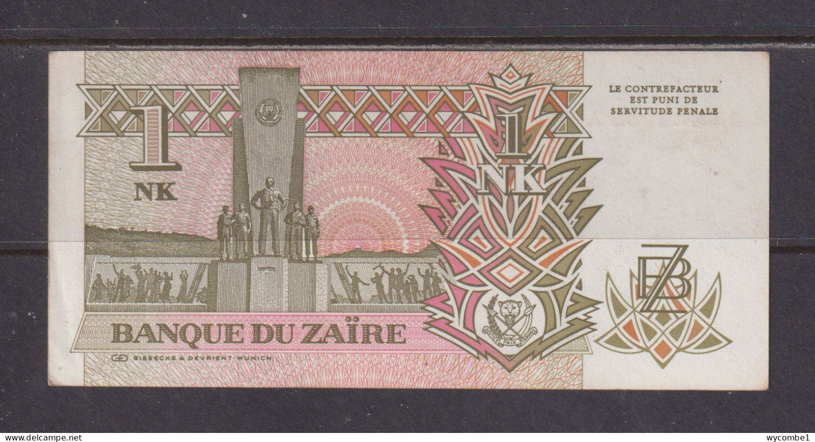 ZAIRE - 1993 1 New Likuta AUNC/XF Banknote As Scans - Zaïre