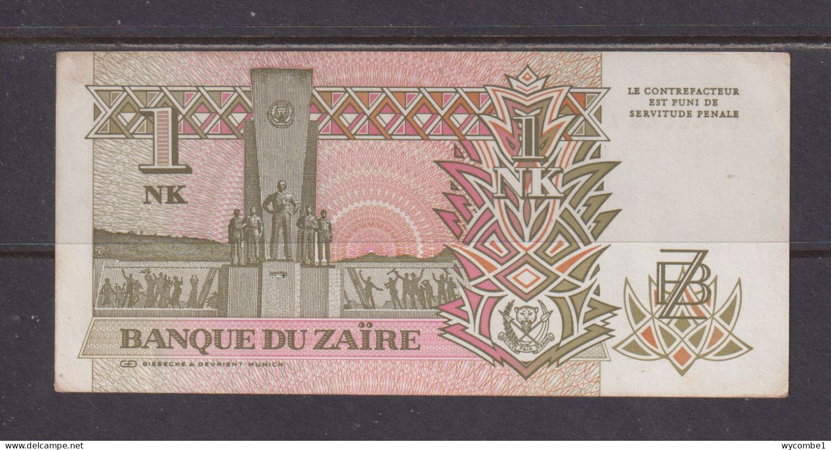 ZAIRE - 1993 1 New Likuta AUNC/XF Banknote As Scans - Zaïre