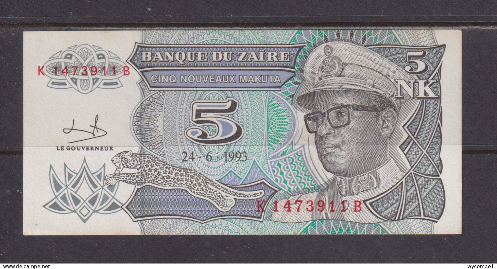 ZAIRE - 1993 5 New Likuta AUNC/XF Banknote As Scans - Zaïre