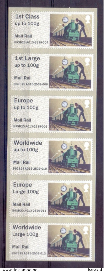 UK Post & Go ATM Full Series Mail Rail Train MNH - Post & Go (automatenmarken)