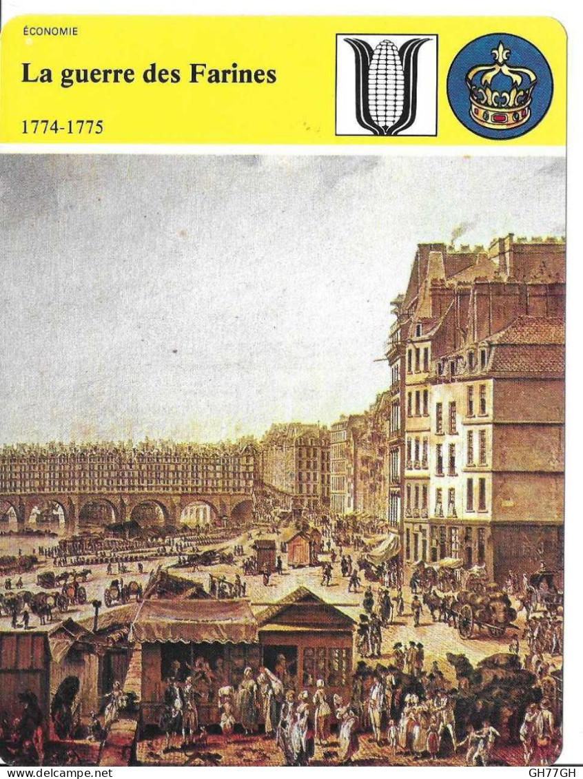 Fiche Illustrée LA GUERRE DES FARINES 1774-1775 Par Edito-Service 1980 -texte En Verso - Histoire