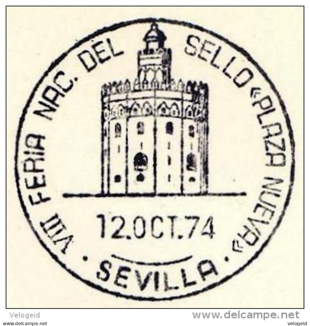 España. Spain. 1974. Matasello Especial. Special Postmark. VII Feria Nac. Del Sello. Plaza Nueva. Sevilla - Frankeermachines (EMA)