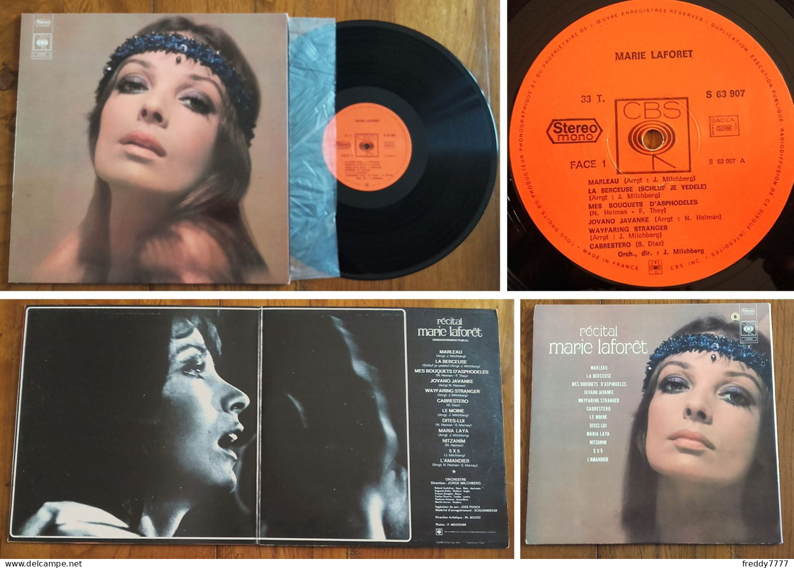 RARE French LP 33t RPM (12") MARIE LAFORÊT «Récital» (titres Rares 1972) - Collectors