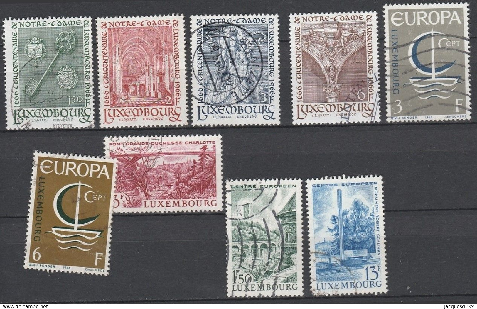 Luxembourg    .   Y&T     .   9 Timbres     .    O     .      Oblitéré - Oblitérés