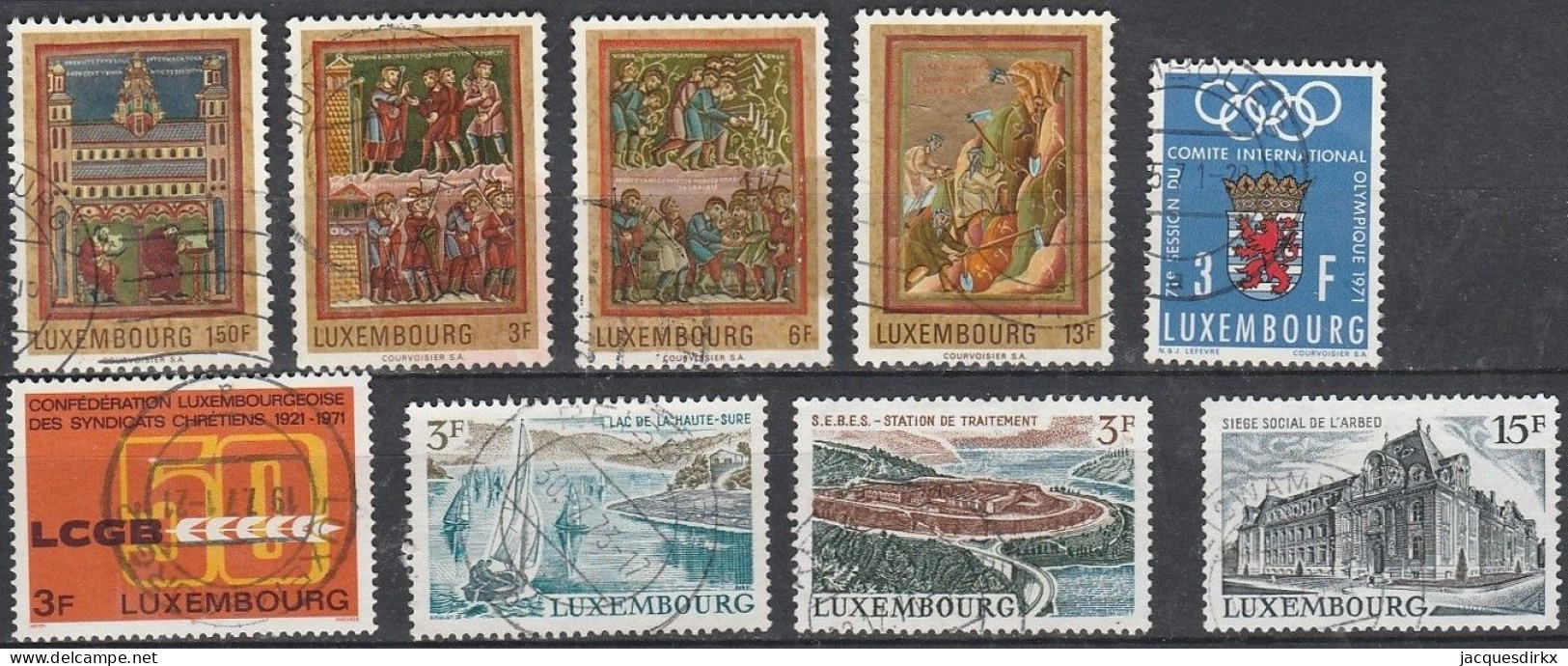 Luxembourg    .   Y&T     .    9 Timbres     .    O     .      Oblitéré - Oblitérés