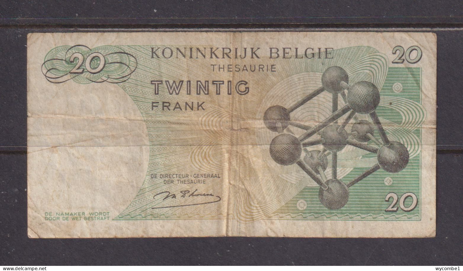 BELGIUM - 1964 20 Francs Circulated Banknote As Scans - Other & Unclassified