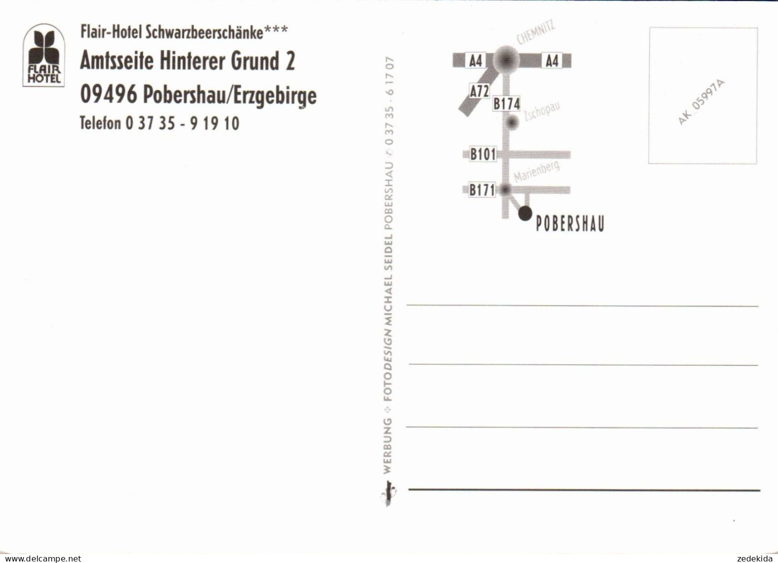 G5556 - TOP Popershau Schwarzbeerschänke Liedkarte - Michael Seidel - Marienberg
