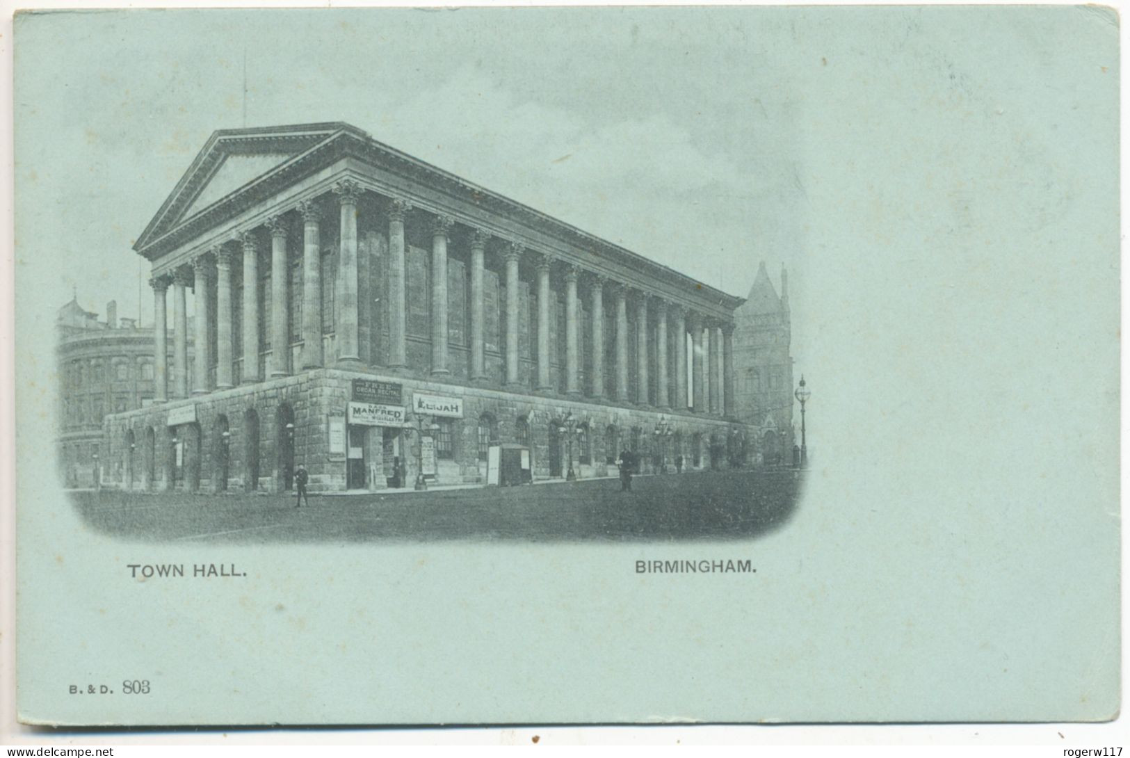 Town Hall, Birmingham, Undivided Back Postcard - Birmingham