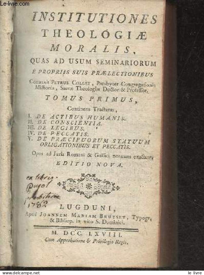 Institutiones Theologiae Moralis Quas Ad Usum Seminariorum - Tomus Primus + Secundus (2 Volumes) + Tertius + Quartus - E - Cultura