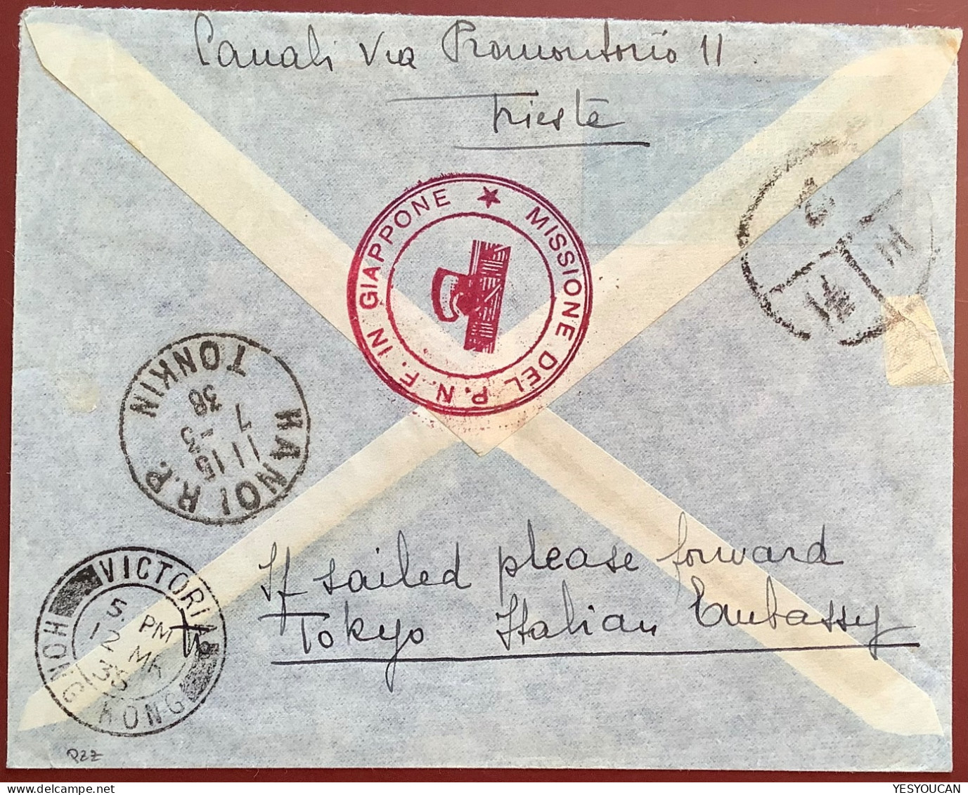 RRR ! "MISSIONE P.N.F GIAPPONE" Roma 3.1938 Lettera>Shanghai China>Tokyo Japan (Italia Italy Cover Fascism Fachisme - Storia Postale