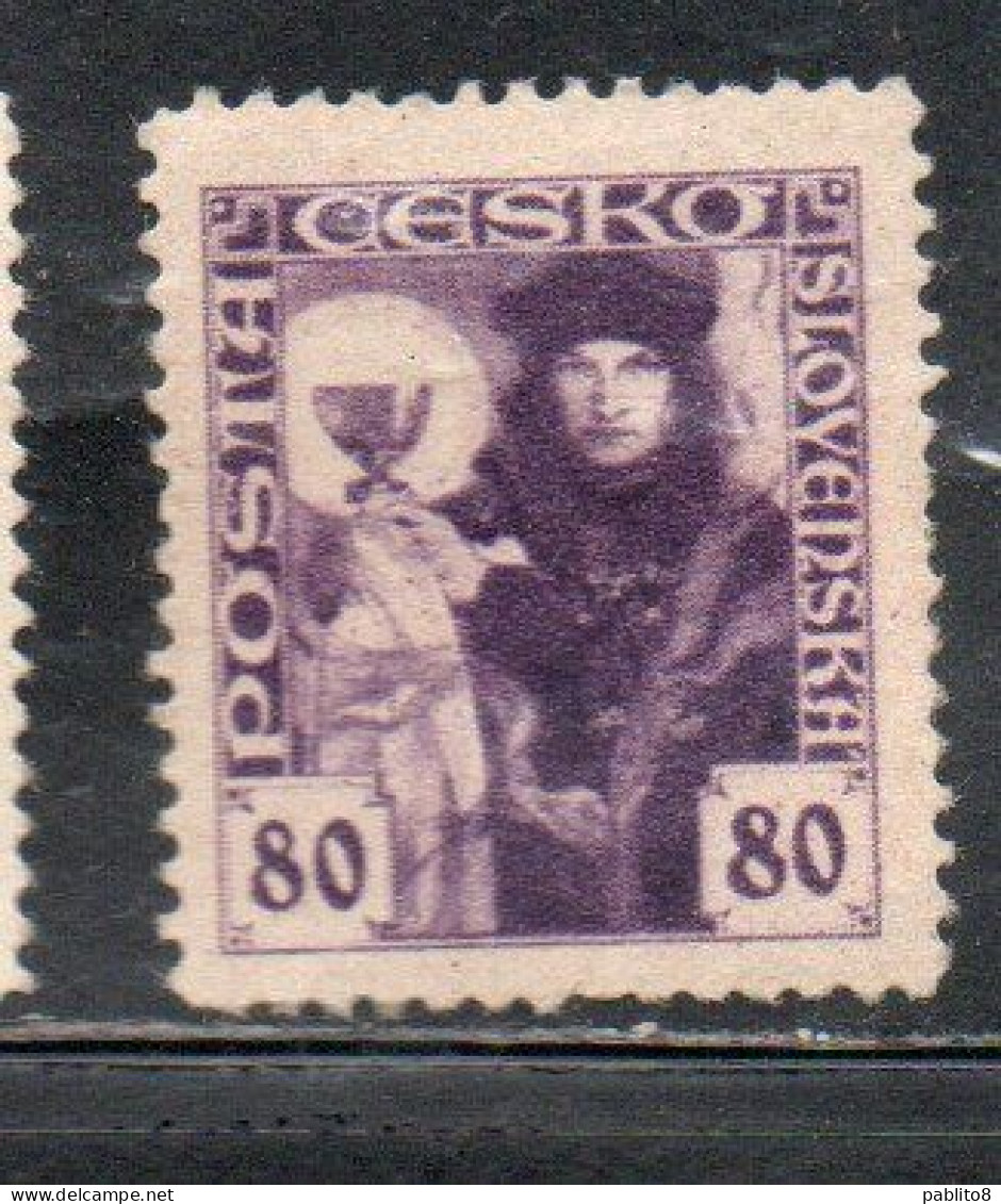 CZECH REPUBLIC REPUBBLICA CECA CZECHOSLOVAKIA CESKA CECOSLOVACCHIA 1920 HUSSITE PRIEST 80h MH - Unused Stamps