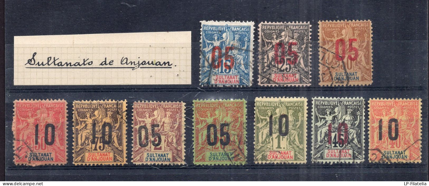 Sultanat D'Anjouan - Sultanate Of Anjouan - 1912 - Used Stamps