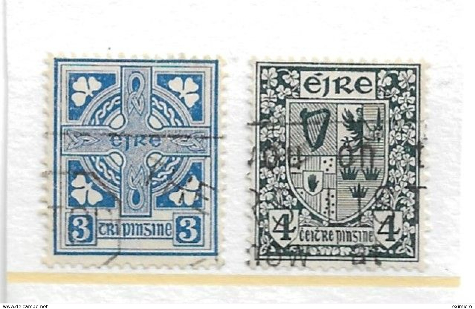 IRELAND 1940 3d, 4d Both Inverted Watermark SG 116w, 117w FINE USED Cat £7 - Oblitérés