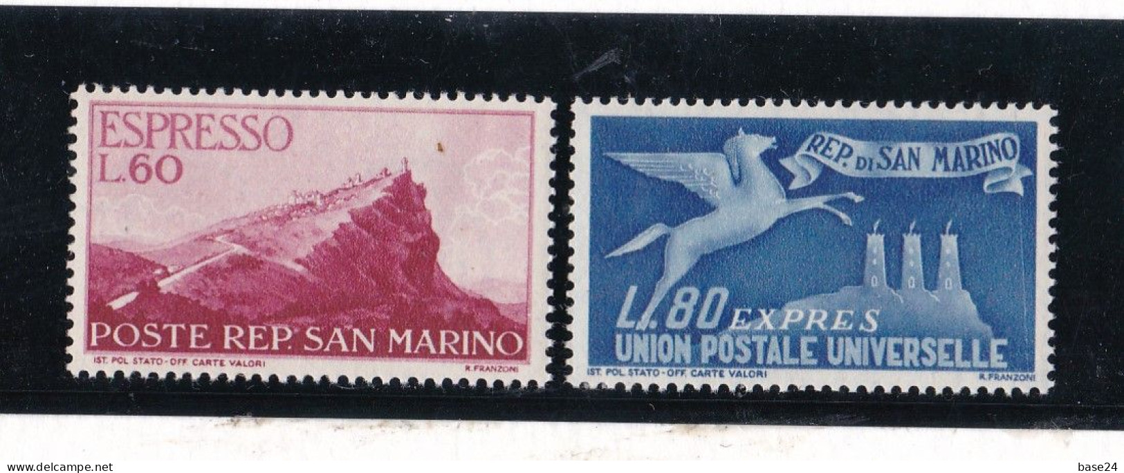 1950 San Marino Saint Marin ESPRESSO N°21-22 Serie Di 2 Valori MNH** Express - Express Letter Stamps