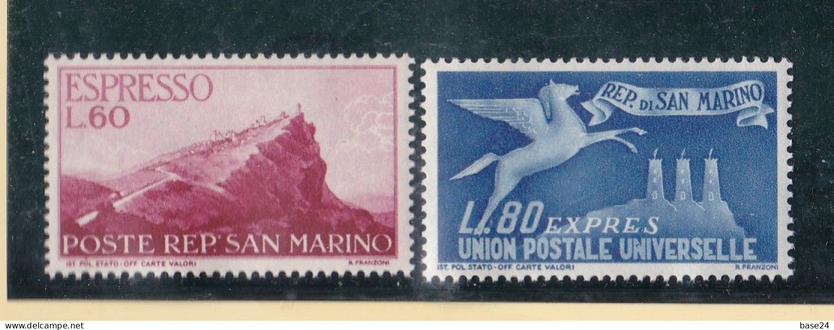 1950 San Marino Saint Marin ESPRESSO N°21-22 Serie Di 2 Valori MNH** Express - Exprespost