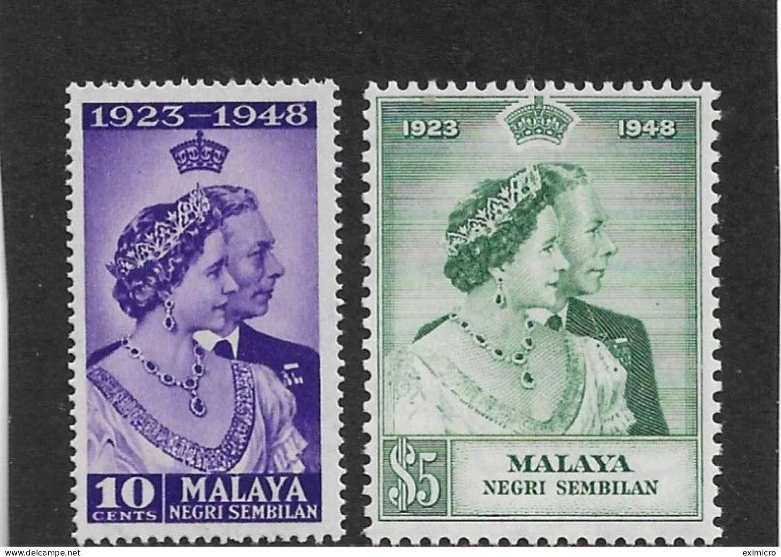 MALAYA - NEGRI SEMBILAN 1948 SILVER WEDDING SET UNMOUNTED MINT Cat £28+ - Negri Sembilan