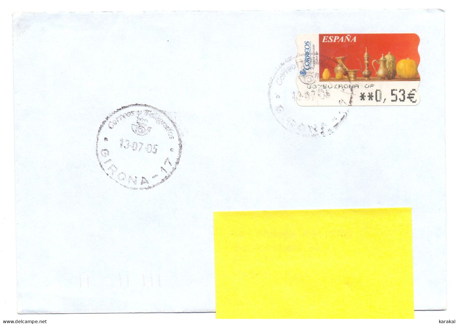 Spain ATM Red Life 2004 On Letter From Girona To Belgium - Viñetas De Franqueo [ATM]