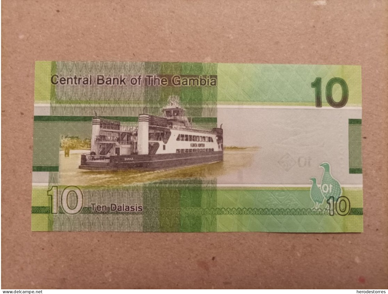 Billete De Gambia De 10 Dalasis Serie A, Nº Bajo, Año 2019, UNC - Gambie