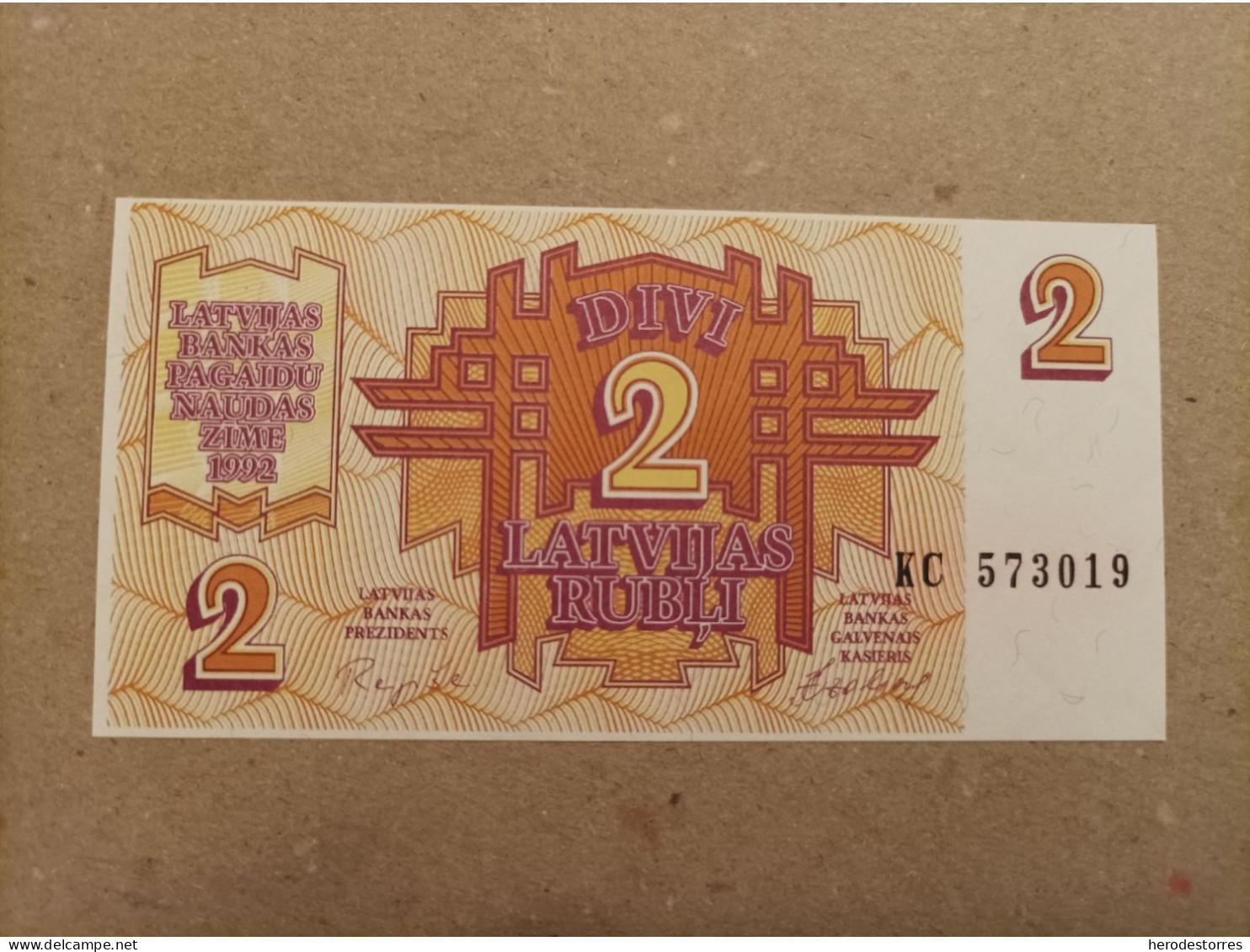 Billete De Letonia De 2 Rublos, Año 1992, UNC - Letonia
