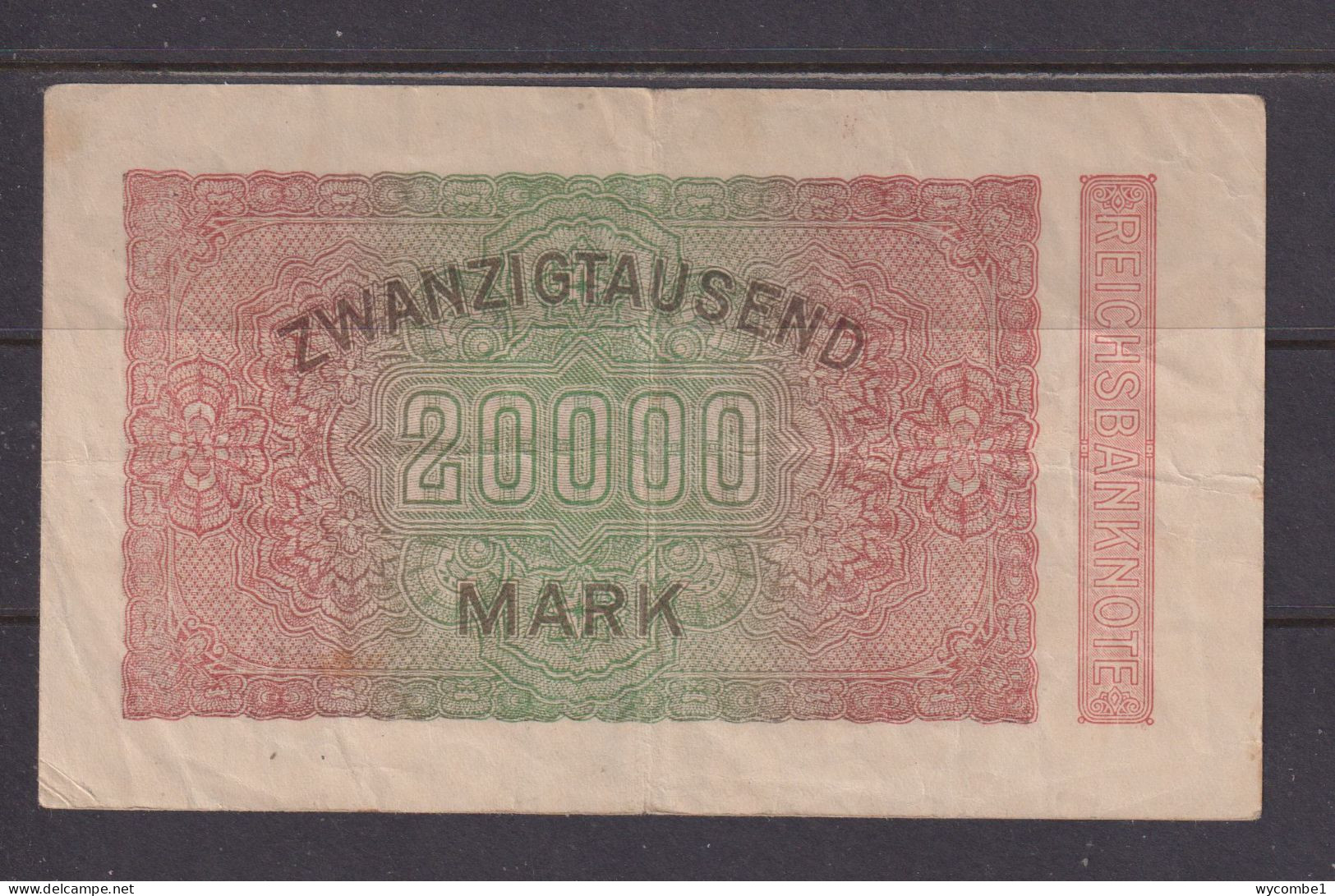 GERMANY - 1923 20000 Mark Circulated Banknote As Scans - 20000 Mark