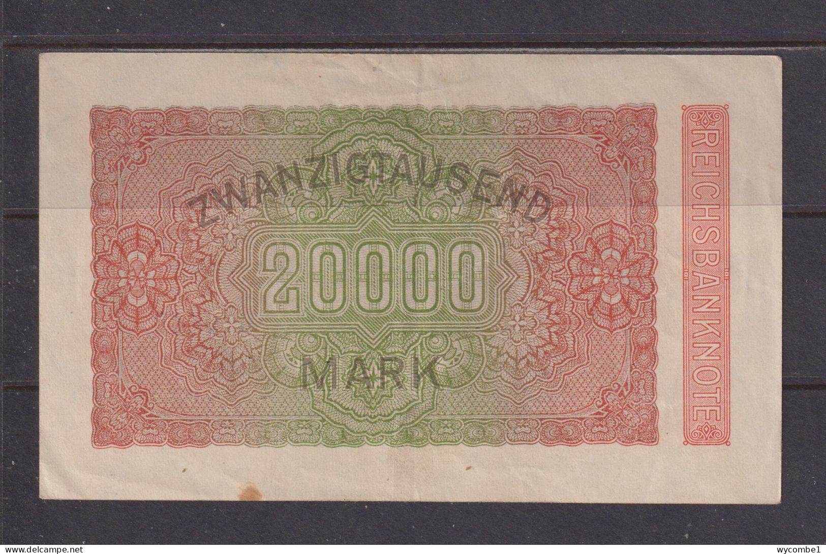 GERMANY - 1923 20000 Mark Circulated Banknote As Scans - 20000 Mark