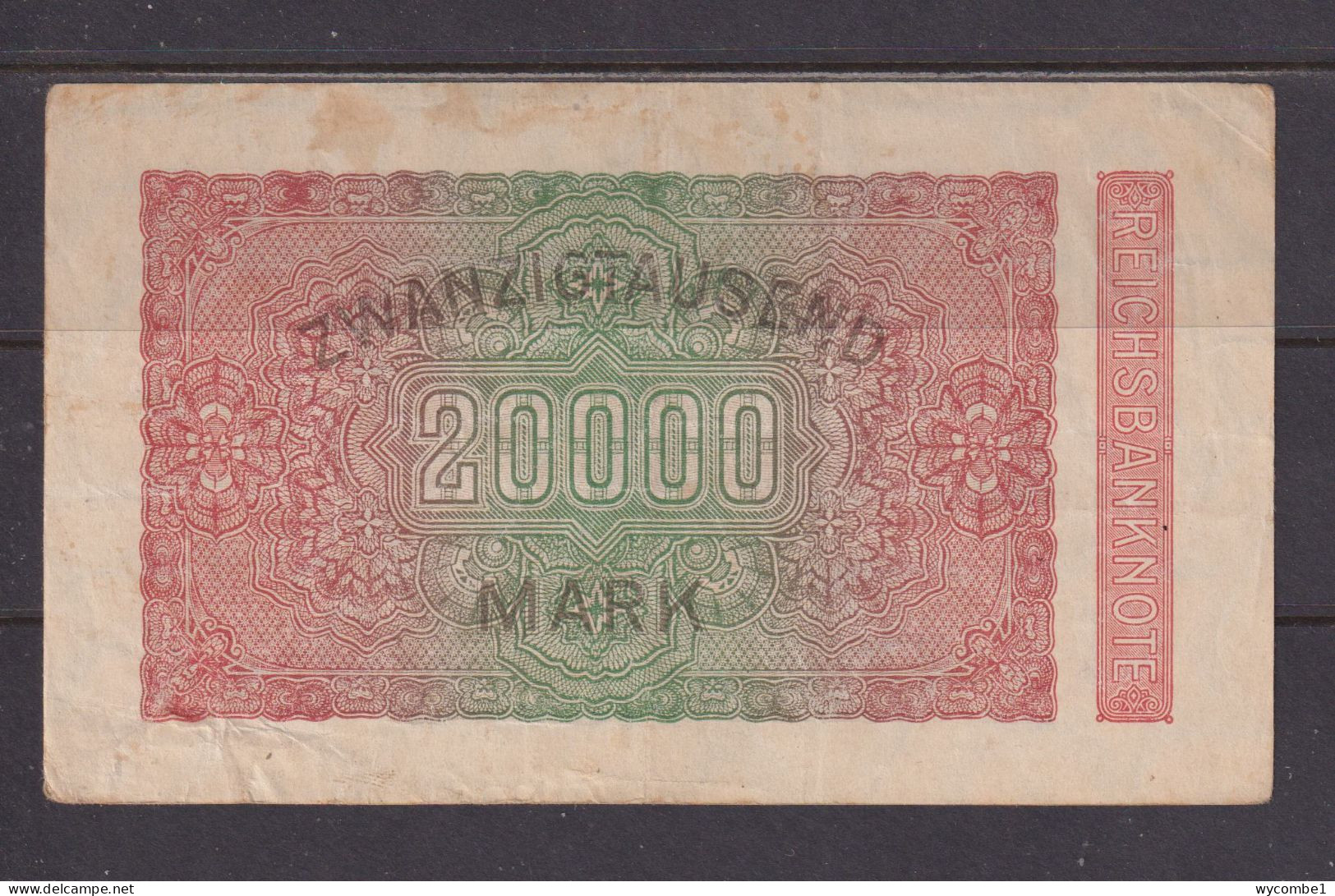 GERMANY - 1923 20000 Mark Circulated Banknote As Scans - 20000 Mark