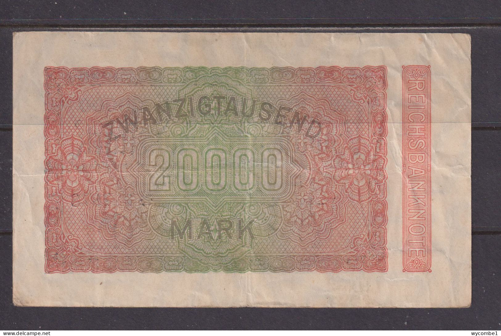 GERMANY - 1923 20000 Mark Circulated Banknote As Scans - 20000 Mark