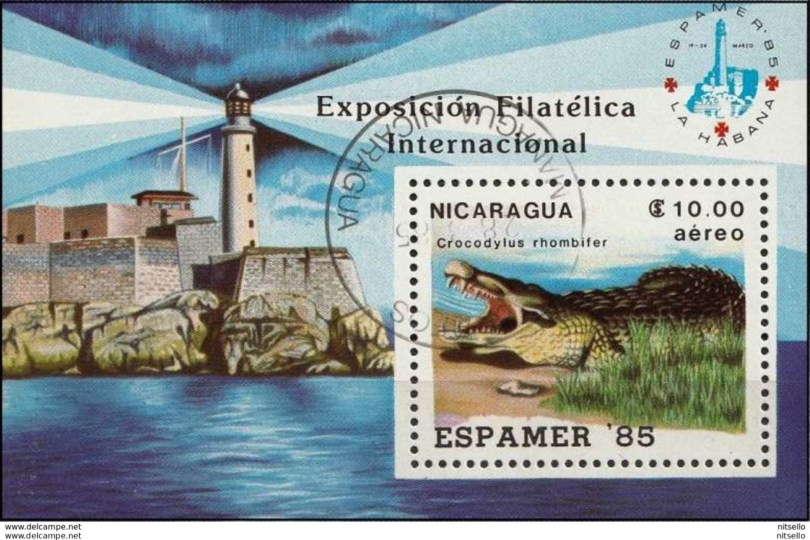 LOTE 1838  ///   (C020) Nicaragua 1989 - Phare De La Havanne ( Mi BL164 - YT BF 172 ) - Nicaragua